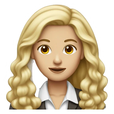 white skin brown blonde hair banker woman sticker