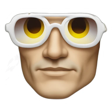 michel polnareff with white sunglasses and long blond hair sticker