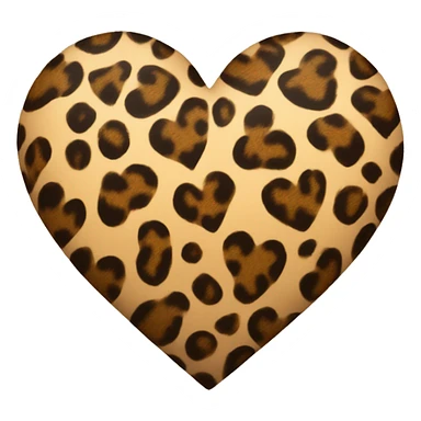 leopard print heart sticker
