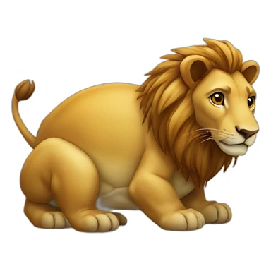 Lion sur une tortue sticker