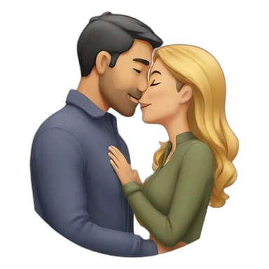 man kissing his wife  sticker