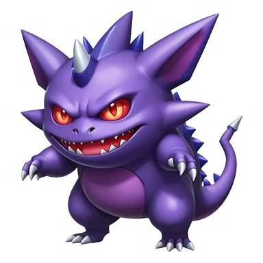 Shiny Dark Gengar-Haunter-Nidoking-fusion-hybrid full body sticker