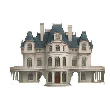 big mansion with trees and water sticker