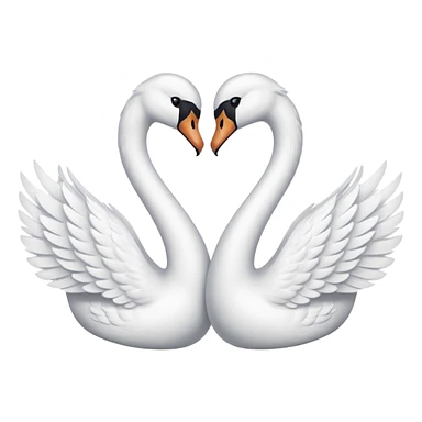 Swans creating heart sticker