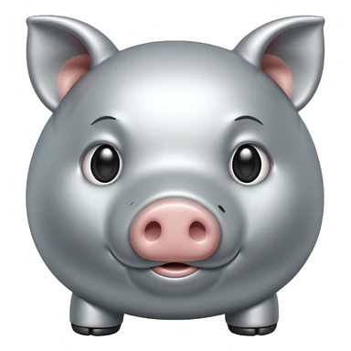 Silver pig sticker