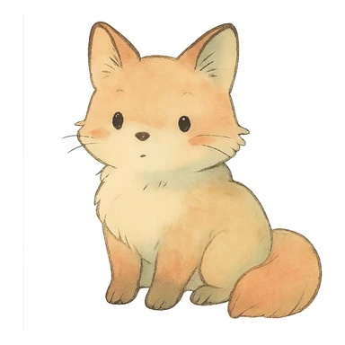 ghibli style animal with soft colors sticker