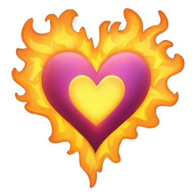 Fire heart sticker