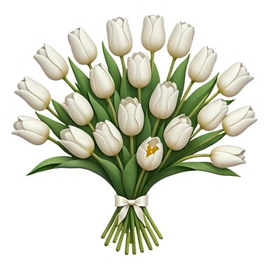 white tulip bouquet  sticker