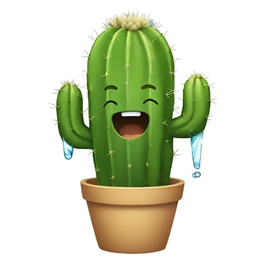 Cactus drinking water sticker