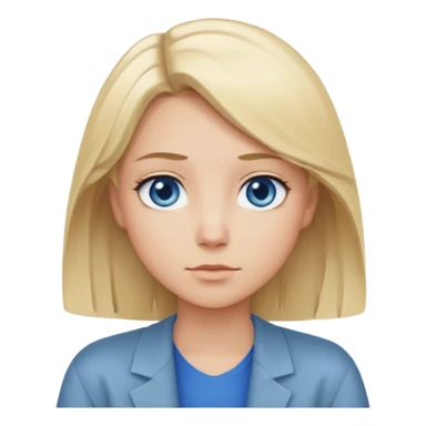 shoulder shrug Mid length Blonde hair blue eye sticker