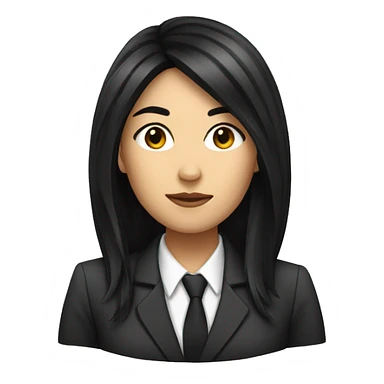 Female defense attorney with long black hair sticker