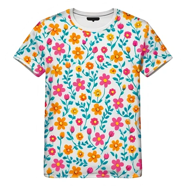 floral pattern graphic tee shirt sticker
