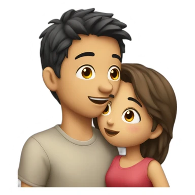 boy kissing girl sticker