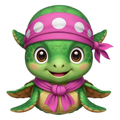cute sea turtle wearing a pink pirate scarf sticker