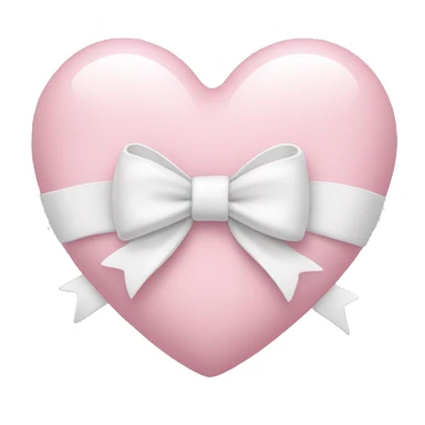 Pastel pink heart with white bow sticker