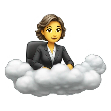 secretary sitting on top of the cloud sticker