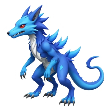  exotic colorful Sergal-Protogen-Fakémon-Pokémon-Spectrobes-Digimon-Vernid-creature (full body) sticker