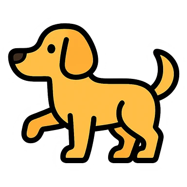 dog pointing left sticker
