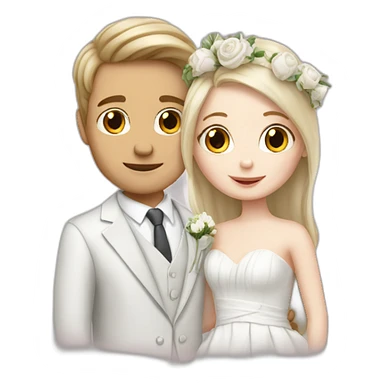 A couple of boy and girl getting married White skin sticker