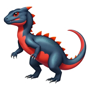 Colorful Dark Shiny Exotic Salandit-Charmeleon-Quilava-Fakémon-hybrid-creature (full body)  sticker