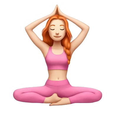 long hair ginger doing yoga in pink clothes sticker
