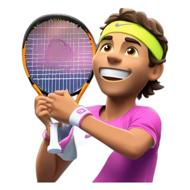 rafael nadal celebrated victory with carlos alcaraz sticker