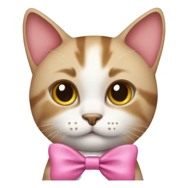 Cat wearing pink bow sticker