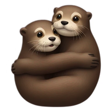 Two otters hug sticker