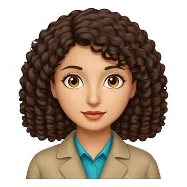 30 yr iranian woman dark brown hair curly wavy short hair sticker