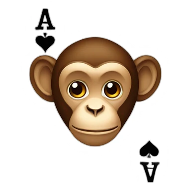 monkey playing card sticker