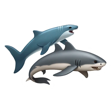 otter and shark sticker