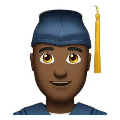 man with graduation cap on head sticker
