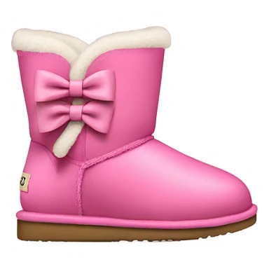 Pink Uggs boots with bows on the back sticker