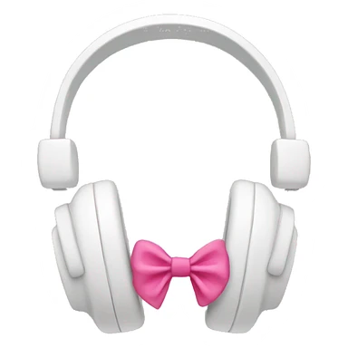 White headphones with pink bow sticker