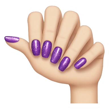  hand with purple sparkly nails sticker
