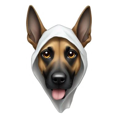 malinois dog disguised as a ghost sticker