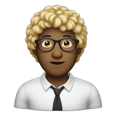 guy with a wig and big glasses sticker