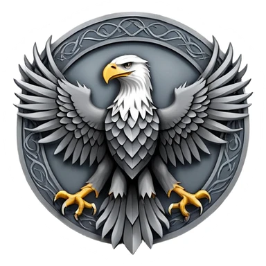 Game of thrones style eagle square picture frame  Sigil with Stark Colors sticker