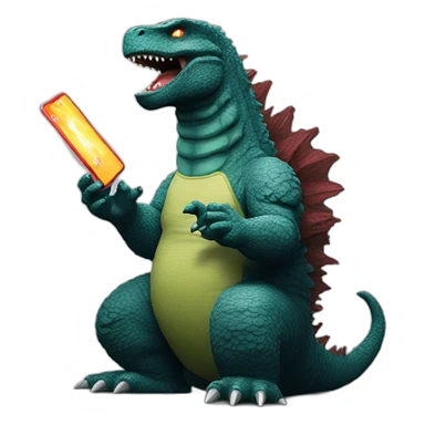Godzilla playing videogames sticker