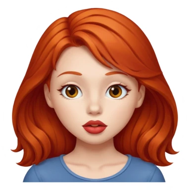 A red head girl kissing  sticker
