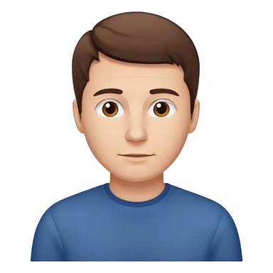 homme cheveux court marron sans barbe sticker