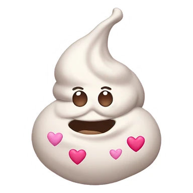 poop with pink hearts sticker