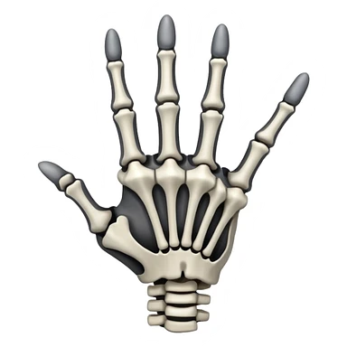 skeleton hand middle finger sticker