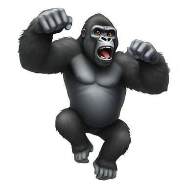 Gorilla rising on a rabi sticker