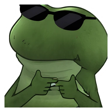 frog with sunglasses sticker