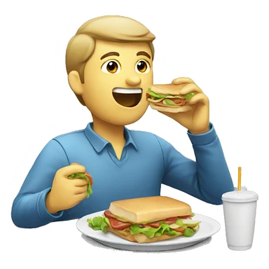 employee eating lunch sticker