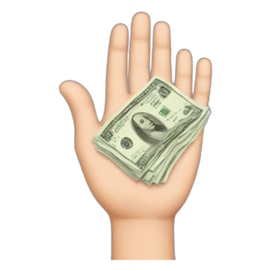 hand with money sticker