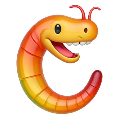 Gummy worm intense laugh sticker