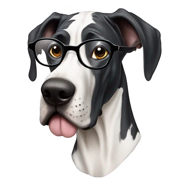 Great dane harlequin with glasses sticker