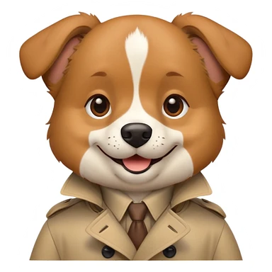Dog in a trench coat ￼ sticker